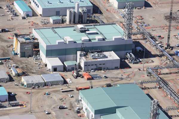 Aerial of the Low-Activity Waste (LAW) Facility. The LAW Facility will turn low-activity radioactive and chemical waste into glass to be permanently stored at Hanford.